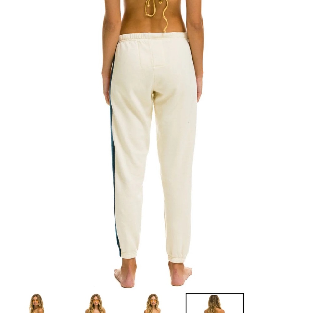 Aviator Nation Beige Joggers with Rainbow Stripes - Picture 7 of 8